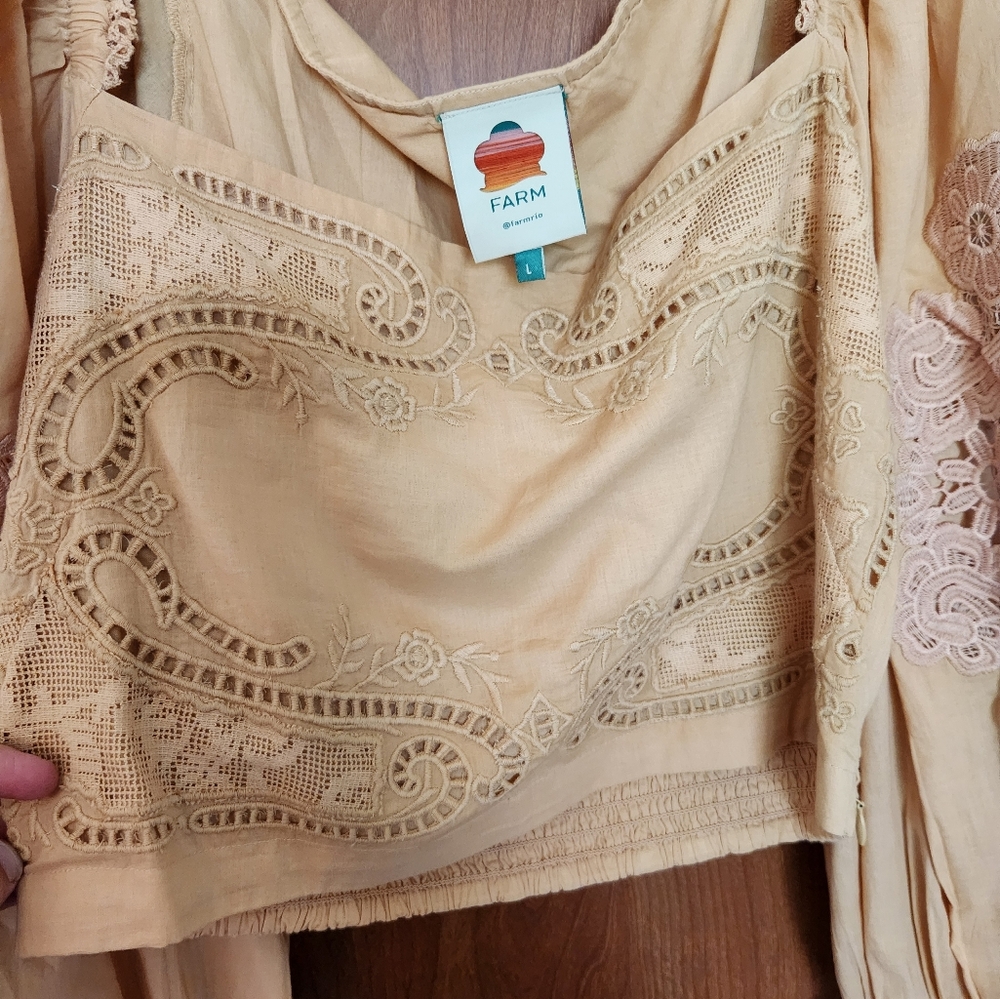FARM Rio Peach Embroidered Blouse - Picture 8 of 11